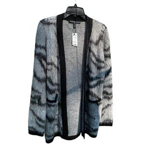 White House Black Market Kimono Cover Up Cardigan Sweater Animal Print XS